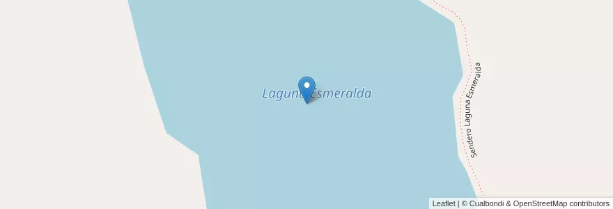Mapa de ubicacion de Laguna Esmeralda en Argentinië, Departamento Ushuaia, Chili, Vuurland.