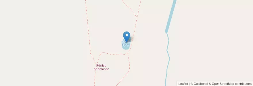 Mapa de ubicacion de Laguna Espejo en Argentinien, Chile, Mendoza, Departamento Las Heras, Distrito Las Cuevas.