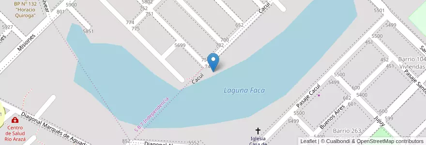 Mapa de ubicacion de Laguna Faca en الأرجنتين, Chaco, Departamento San Fernando, Municipio De Fontana, Fontana.