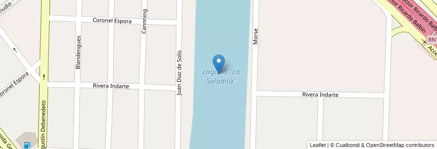 Mapa de ubicacion de Laguna "La Saladita" en Arjantin, Buenos Aires, Partido De Avellaneda, Sarandí.