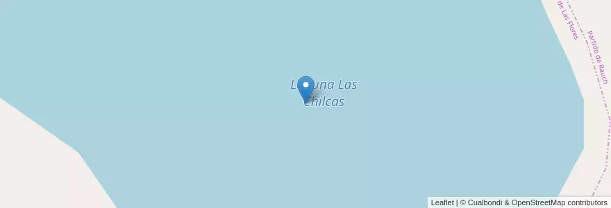 Mapa de ubicacion de Laguna Las Chilcas en Arjantin, Buenos Aires, Partido De Las Flores, Partido De Rauch.