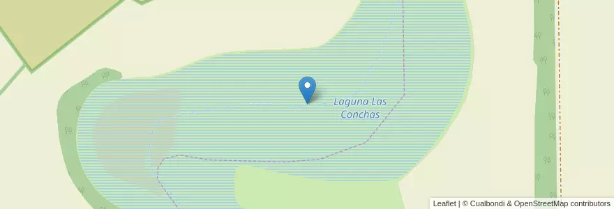 Mapa de ubicacion de Laguna Las Conchas en Argentinië, Córdoba, Departamento General San Martín, Pedanía Yucat, Municipio De Villa María.