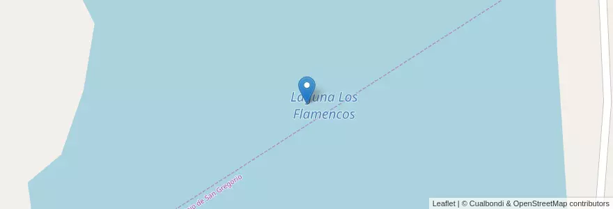 Mapa de ubicacion de Laguna Los Flamencos en Arjantin, Santa Fe, Departamento General López, Municipio De Christophersen.