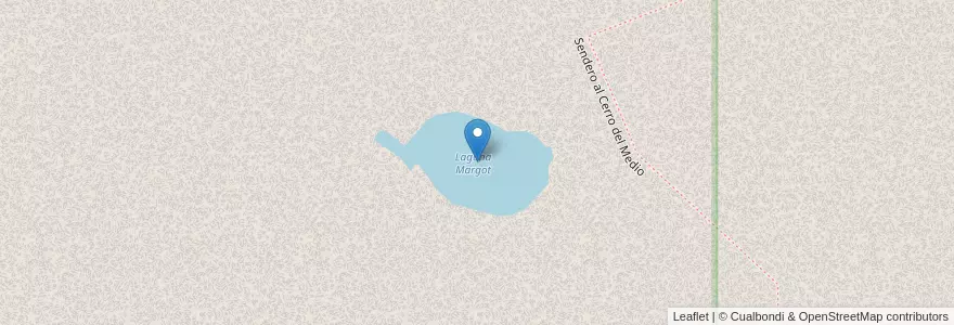Mapa de ubicacion de Laguna Margot en Argentinië, Departamento Ushuaia, Chili, Vuurland.