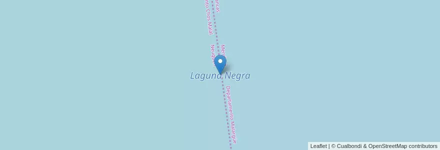 Mapa de ubicacion de Laguna Negra en アルゼンチン, チリ, メンドーサ州, Departamento Malargüe, Distrito Río Barrancas.