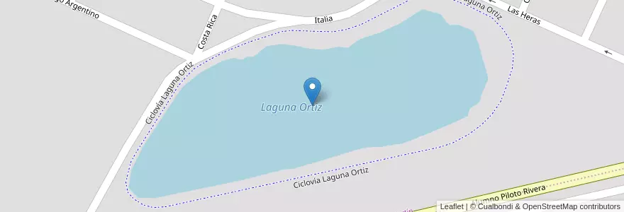 Mapa de ubicacion de Laguna Ortiz en Arjantin, Şili, Santa Cruz, Güer Aike, Municipio De Río Gallegos, Río Gallegos.
