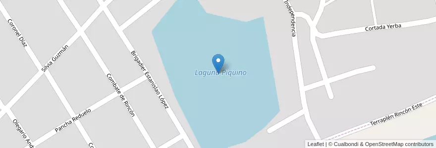 Mapa de ubicacion de Laguna Piquino en Arjantin, Santa Fe, Departamento La Capital, Municipio De San José Del Rincón.