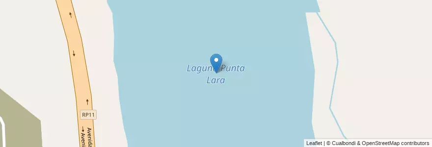 Mapa de ubicacion de Laguna Punta Lara en Argentina, Buenos Aires, Partido De Ensenada.