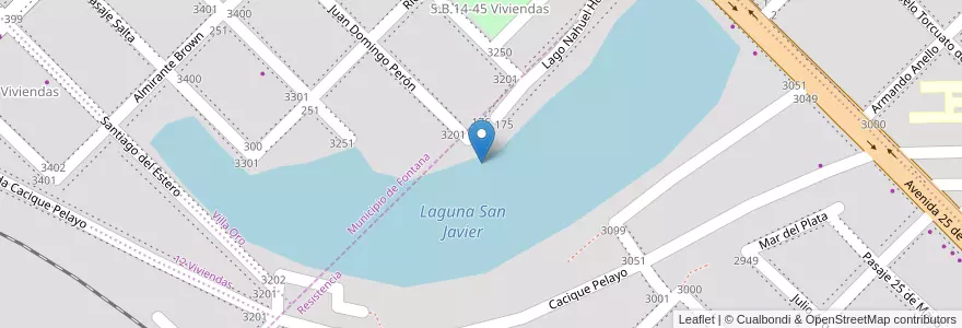Mapa de ubicacion de Laguna San Javier en Argentine, Chaco, Departamento San Fernando, Resistencia, Resistencia.