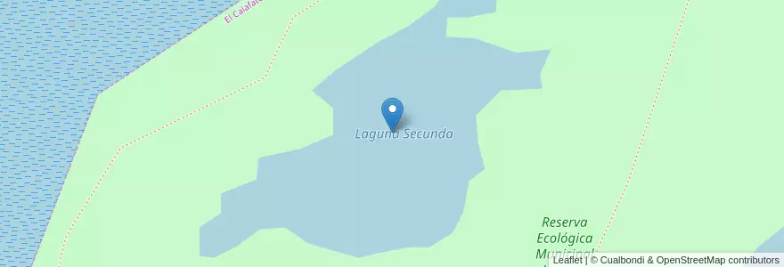 Mapa de ubicacion de Laguna Secunda en Argentina, Región De Magallanes Y De La Antártica Chilena, Chile, Wilayah Santa Cruz, Lago Argentino.