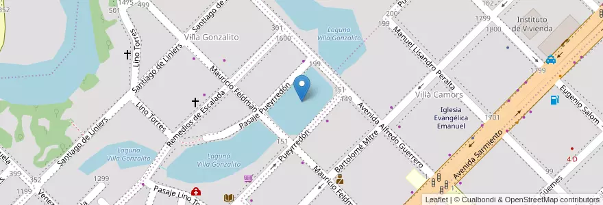 Mapa de ubicacion de Laguna Villa Gonzalito en アルゼンチン, チャコ州, Departamento San Fernando, Resistencia, Resistencia.