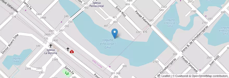 Mapa de ubicacion de Laguna Villa Luisa / Ghio en Arjantin, Chaco, Departamento San Fernando, Resistencia, Resistencia.