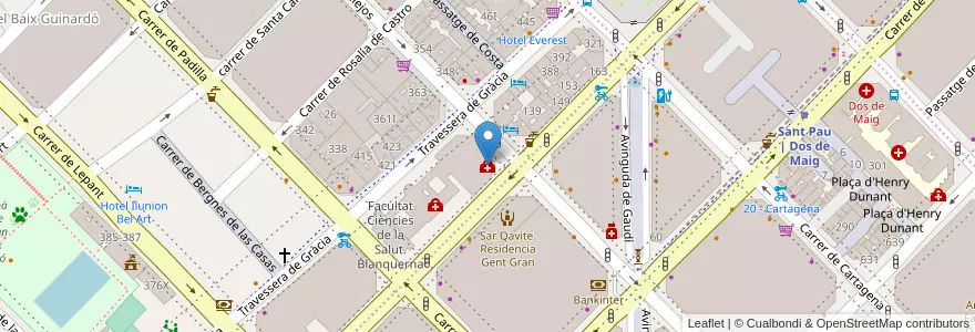Mapa de ubicacion de L'Aliança en 西班牙, Catalunya, Barcelona, Barcelonès, Barcelona.
