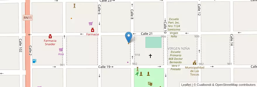 Mapa de ubicacion de LaLola en Arjantin, Santa Fe, Departamento General Obligado, Municipio De Las Toscas.