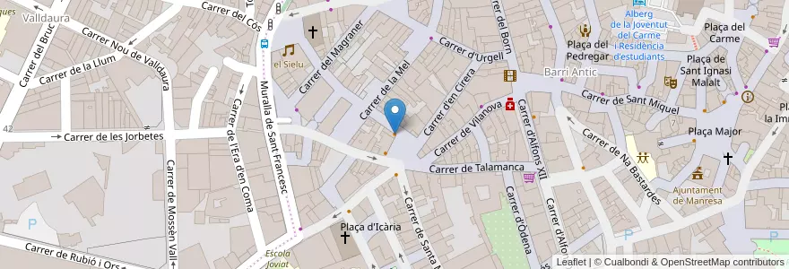 Mapa de ubicacion de l'Alzina en Spagna, Catalunya, Barcelona, Bages, Manresa.