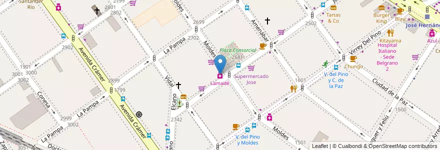 Mapa de ubicacion de Lamaité, Belgrano en 阿根廷, Ciudad Autónoma De Buenos Aires, 布宜诺斯艾利斯, Comuna 13.