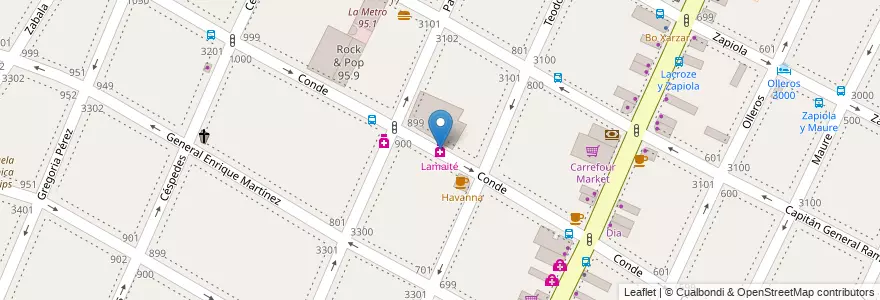 Mapa de ubicacion de Lamaité, Colegiales en Argentine, Ciudad Autónoma De Buenos Aires, Buenos Aires.