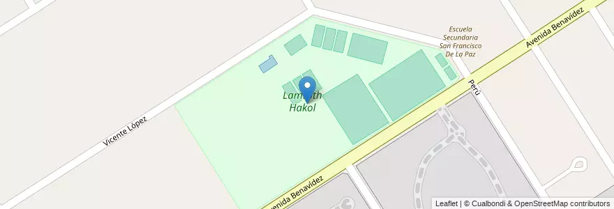 Mapa de ubicacion de Lamroth Hakol en Argentina, Buenos Aires, Partido De Tigre, Benavídez.