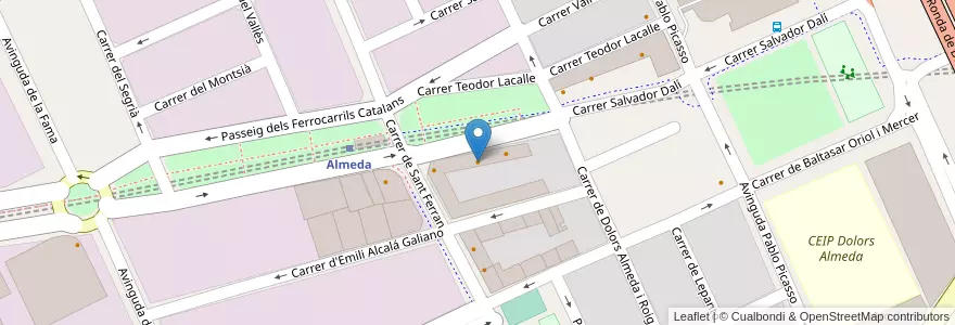 Mapa de ubicacion de L'anfora en 스페인, Catalunya, Barcelona, Baix Llobregat, Cornellà De Llobregat.