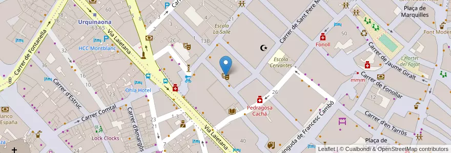Mapa de ubicacion de L'Antic Teatre en إسبانيا, كتالونيا, برشلونة, بارسلونس, Barcelona.