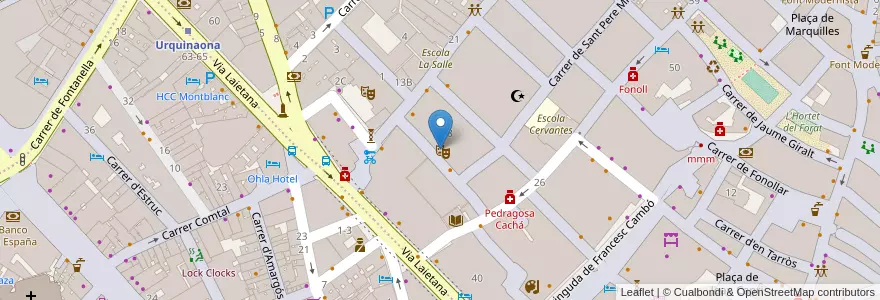 Mapa de ubicacion de L'antic Teatre en Spagna, Catalunya, Barcelona, Barcelonès, Barcelona.