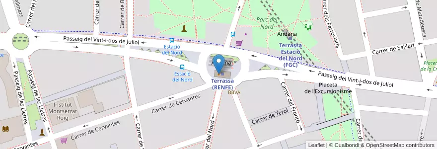Mapa de ubicacion de L'Antica Stazione en İspanya, Catalunya, Barcelona, Vallès Occidental, Terrassa.