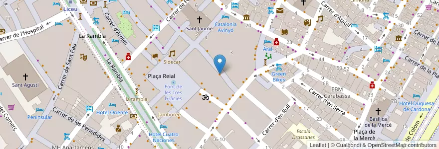 Mapa de ubicacion de L'Antico Borgo Napoletano en اسپانیا, Catalunya, Barcelona, Barcelonès, Barcelona.