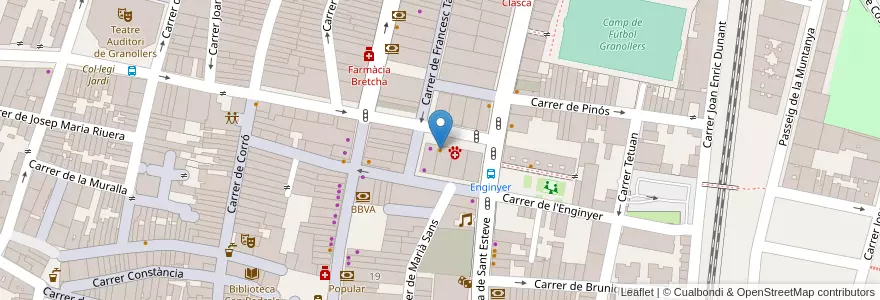 Mapa de ubicacion de Lapònia Café en Espanha, Catalunha, Barcelona, Vallès Oriental, Granollers.