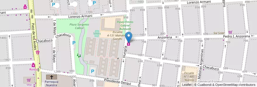 Mapa de ubicacion de Laprida en 阿根廷, 智利, Mendoza, Godoy Cruz, Departamento Godoy Cruz, Distrito Ciudad De Godoy Cruz.