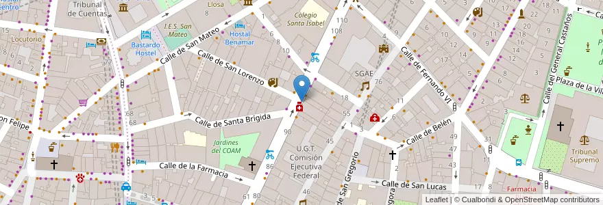 Mapa de ubicacion de Lara Grill en スペイン, マドリード州, Comunidad De Madrid, Área Metropolitana De Madrid Y Corredor Del Henares, Madrid.