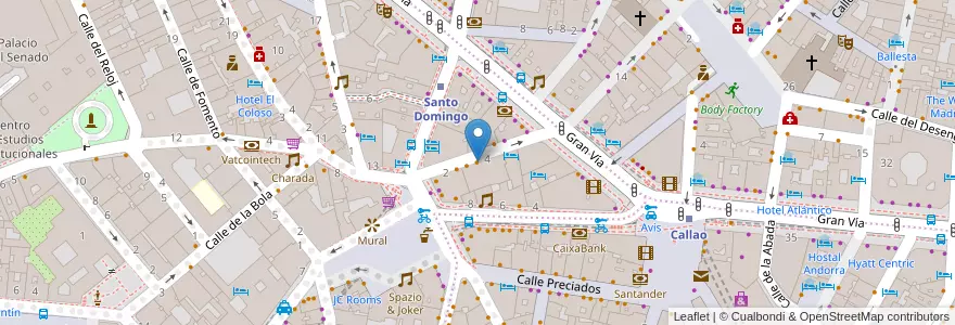 Mapa de ubicacion de Larios Café en スペイン, マドリード州, Comunidad De Madrid, Área Metropolitana De Madrid Y Corredor Del Henares, Madrid.
