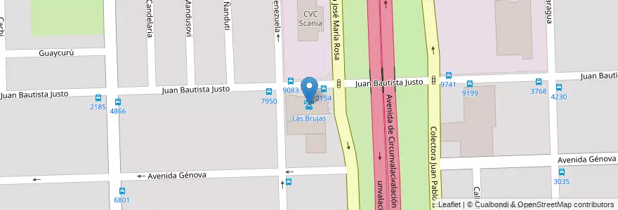 Mapa de ubicacion de Las Brujas en Argentine, Santa Fe, Departamento Rosario, Municipio De Rosario, Rosario.