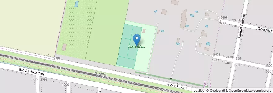 Mapa de ubicacion de Las Cañas en Arjantin, Santa Fe, Departamento Rosario, Municipio De Funes, Funes.
