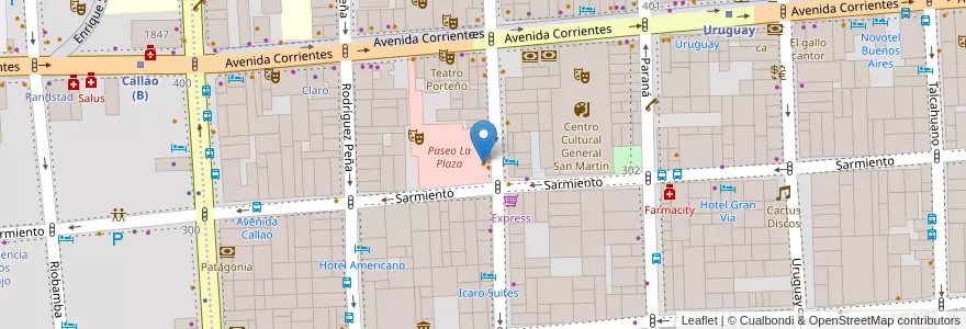 Mapa de ubicacion de Las Canas, San Nicolas en 阿根廷, Ciudad Autónoma De Buenos Aires, Comuna 1, 布宜诺斯艾利斯.