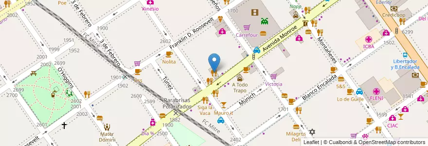 Mapa de ubicacion de Las Carnitas, Belgrano en آرژانتین, Ciudad Autónoma De Buenos Aires, Buenos Aires, Comuna 13.