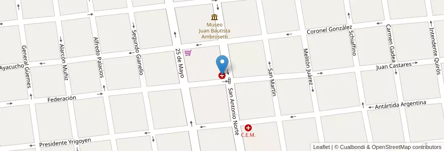 Mapa de ubicacion de Las Catenarias Salud en Arjantin, Entre Ríos, Departamento Gualeguay, Distrito Cuchilla, Gualeguay.