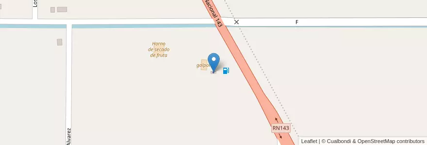 Mapa de ubicacion de Las chacritas en Argentinië, Mendoza, General Alvear, Distrito Ciudad De General Alvear.