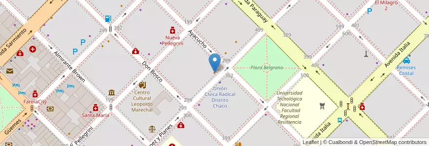 Mapa de ubicacion de Las Chatas en الأرجنتين, Chaco, Departamento San Fernando, Resistencia, Resistencia.