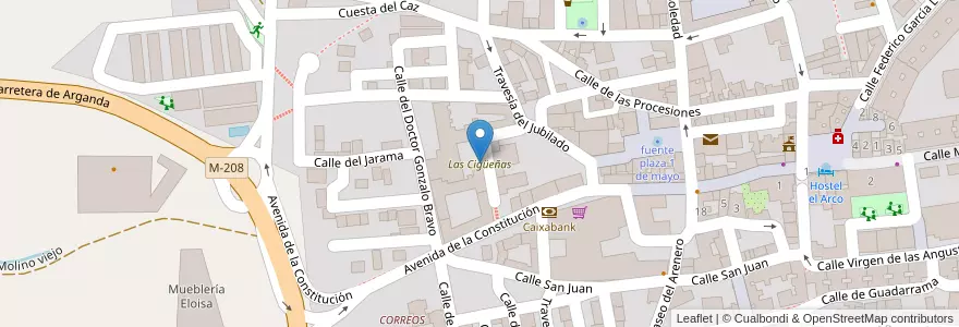 Mapa de ubicacion de Las Cigüeñas en Sepanyol, Comunidad De Madrid, Comunidad De Madrid, Cuenca Del Henares, Mejorada Del Campo.