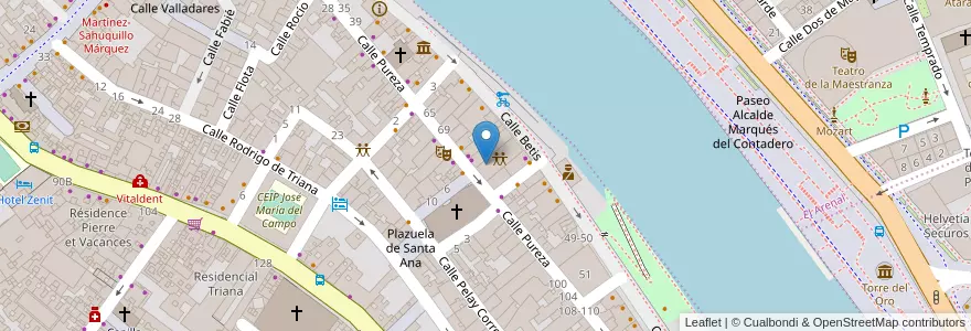 Mapa de ubicacion de Las Columnas en 스페인, Andalucía, Sevilla, 세비야.