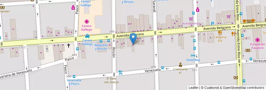 Mapa de ubicacion de Las Condes, Balvanera en 阿根廷, Ciudad Autónoma De Buenos Aires, Comuna 3, 布宜诺斯艾利斯.