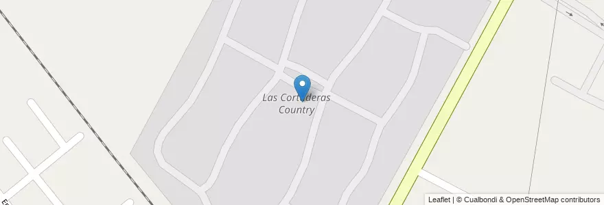Mapa de ubicacion de Las Cortaderas Country en アルゼンチン, チリ, メンドーサ州, Departamento Guaymallén, Distrito Kilómetro 11.