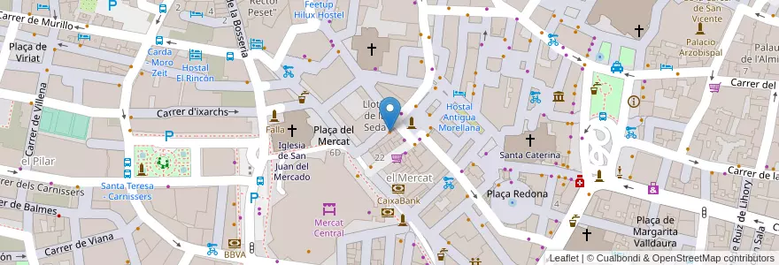 Mapa de ubicacion de Las Escaleras de la Lonja en スペイン, バレンシア州, València / Valencia, Comarca De València, València.