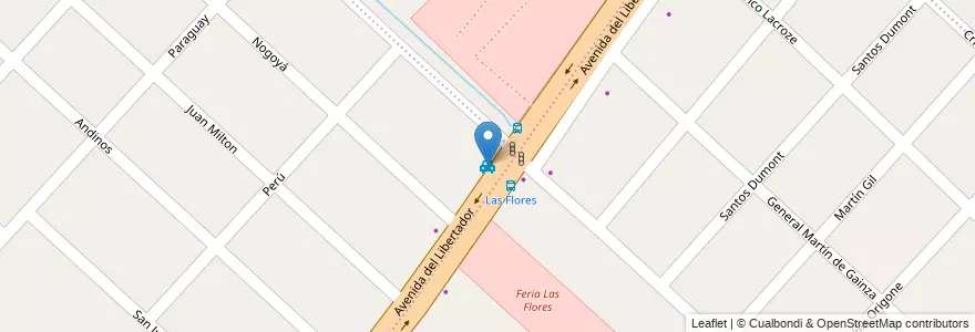 Mapa de ubicacion de Las Flores en Arjantin, Buenos Aires, Partido De Moreno, Trujui.