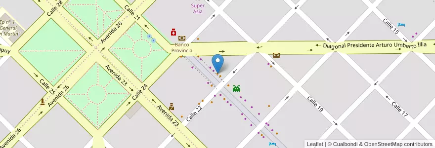 Mapa de ubicacion de Las Gaviotas en Arjantin, Buenos Aires, Partido De General Alvarado, Miramar.