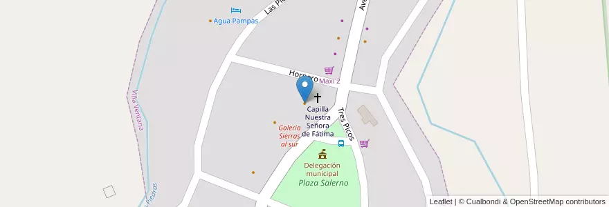 Mapa de ubicacion de Las Golondrinas en 아르헨티나, 부에노스아이레스주, Partido De Tornquist, Villa Ventana.