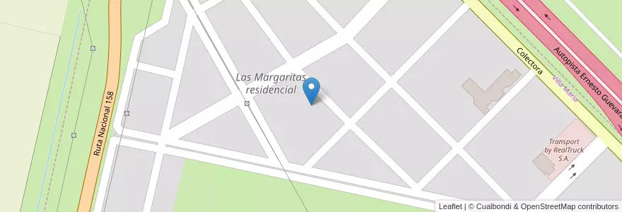 Mapa de ubicacion de Las Margaritas residencial en Аргентина, Кордова, Departamento General San Martín, Pedanía Villa María, Municipio De Villa María, Villa María.