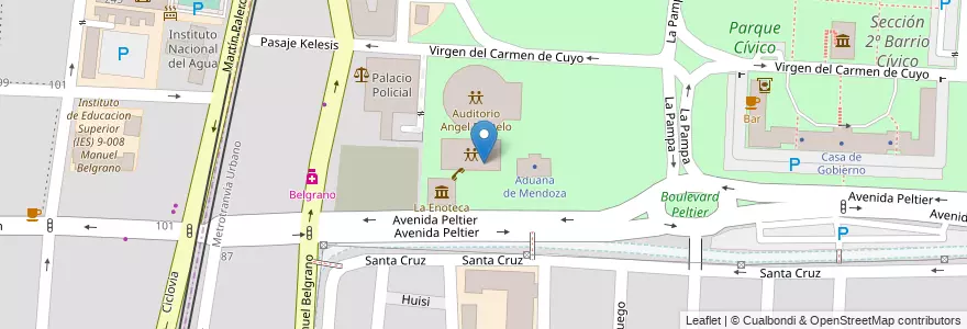 Mapa de ubicacion de Las Margaritas en Argentine, Chili, Mendoza, Departamento Capital, Sección 2ª Barrio Cívico, Ciudad De Mendoza.