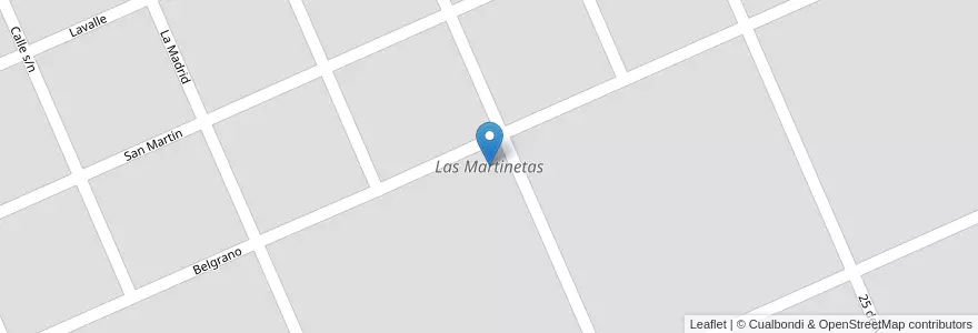 Mapa de ubicacion de Las Martinetas en アルゼンチン, ブエノスアイレス州, Partido De General Lamadrid, Las Martinetas.