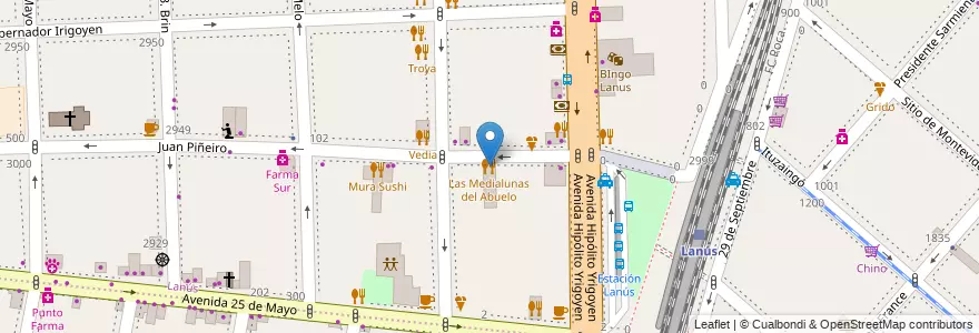 Mapa de ubicacion de Las Medialunas del Abuelo en Argentina, Buenos Aires, Partido De Lanús, Lanús Oeste.